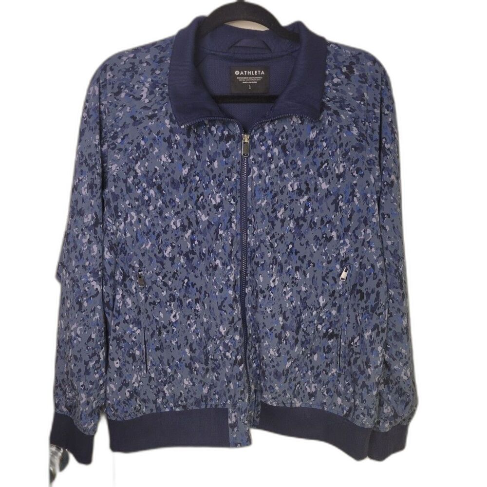 Athleta Brooklyn Bomber Jacket Captivate Chrome Blue